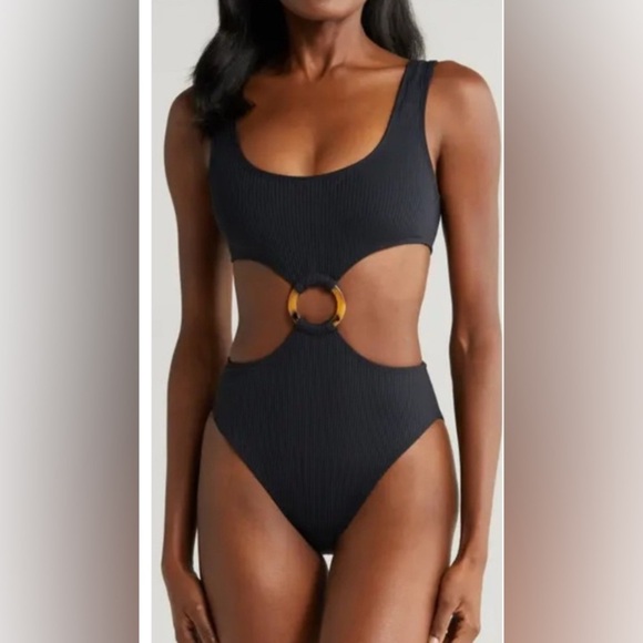 New! Montce Ky charcoal cutout monokini one piece swimsuit 1055 - Picture 8 of 11